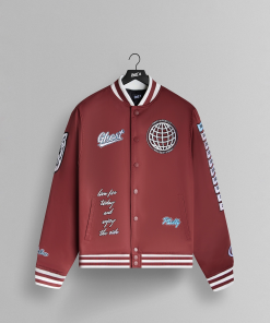 GHOST® CHAMPS VINTAGE BOMBER JACKET | MAROON